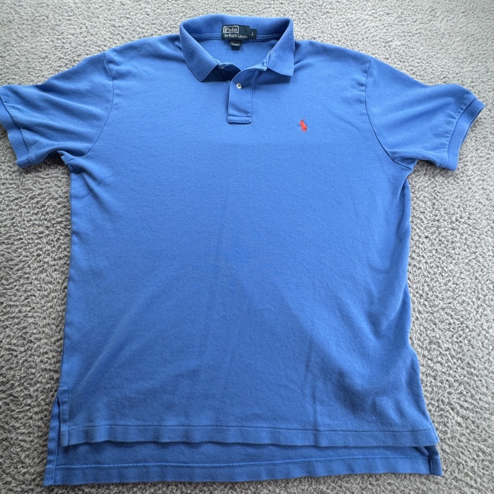 Polo Ralph Lauren Men's Blue Short Sleeve Classic‎ Fit Polo Shirt Size L - Picture 2 of 7